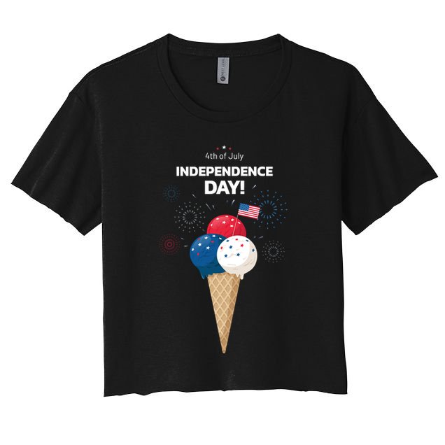 Independence Day Ice Cream Red White And Blue Crop Top