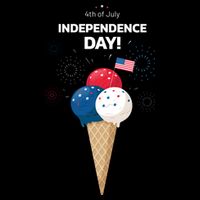 Independence Day Ice Cream Red White And Blue Ladies Long Sleeve Shirt