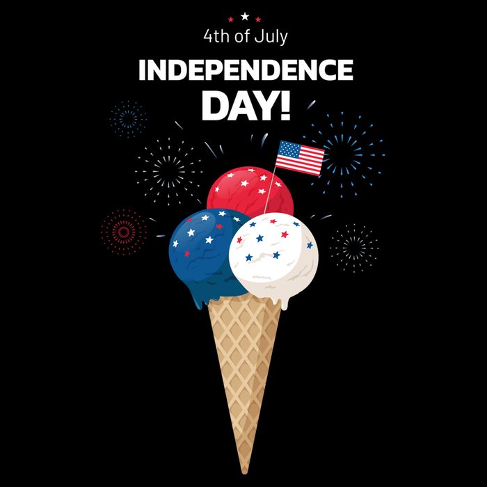 Independence Day Ice Cream Red White And Blue Ladies Long Sleeve Shirt
