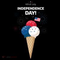 Independence Day Ice Cream Red White And Blue Womens T-Shirt