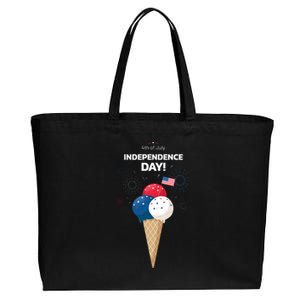 Independence Day Ice Cream Red White And Blue Cotton Canvas Jumbo Tote