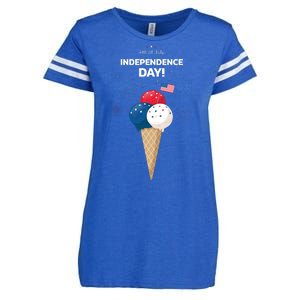 Independence Day Ice Cream Red White And Blue Enza Ladies Jersey Football T-Shirt