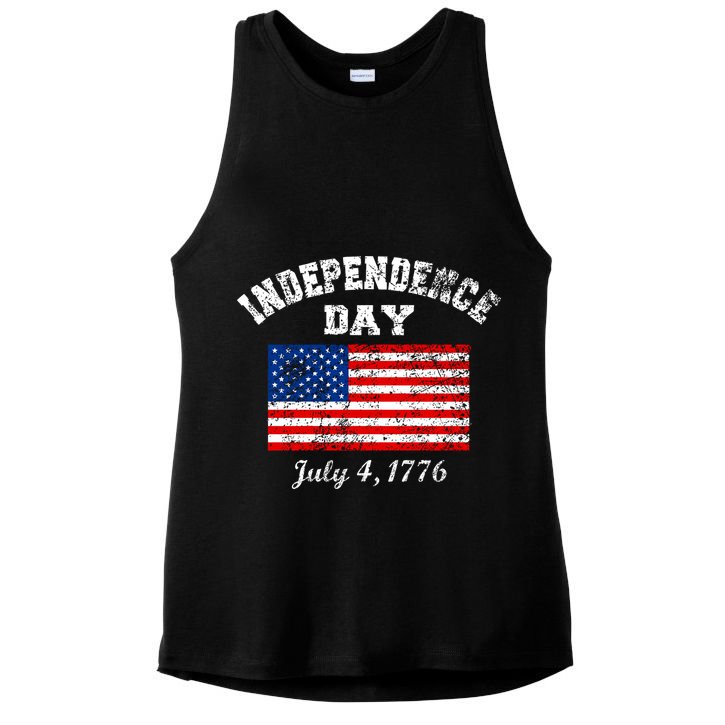 Independence Day July 4 1776 Vintage Ladies PosiCharge Tri-Blend Wicking Tank