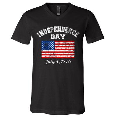 Independence Day July 4 1776 Vintage V-Neck T-Shirt
