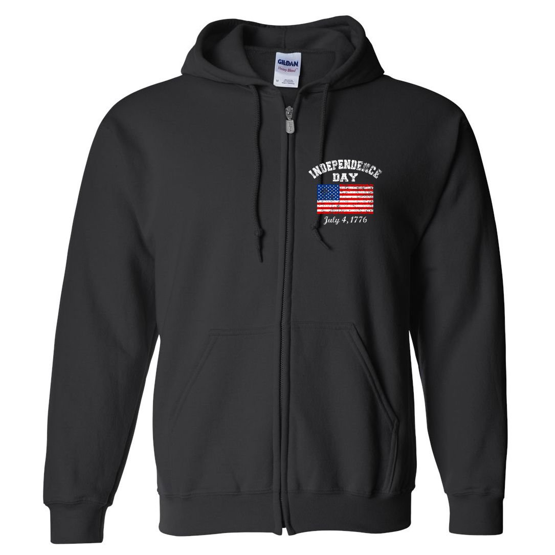 Independence Day July 4 1776 Vintage Full Zip Hoodie