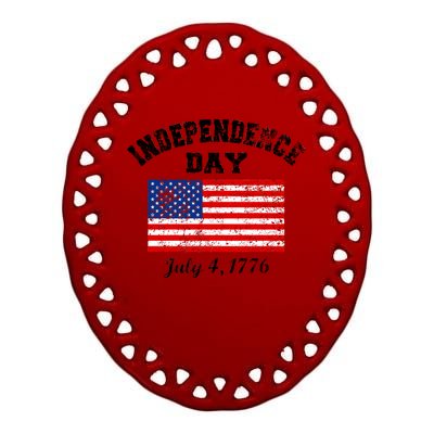 Independence Day July 4 1776 Vintage Ceramic Oval Ornament