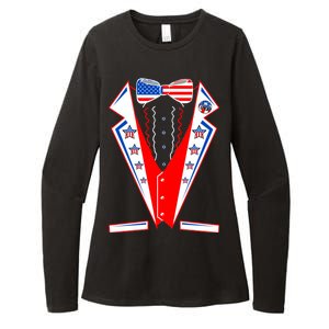 Independence Day USA Tuxedo Tux Womens CVC Long Sleeve Shirt