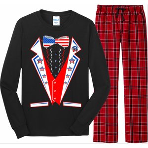 Independence Day USA Tuxedo Tux Long Sleeve Pajama Set