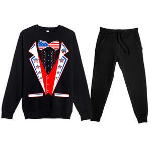 Independence Day USA Tuxedo Tux Premium Crewneck Sweatsuit Set