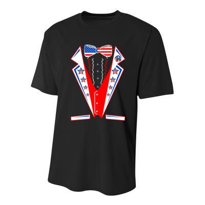 Independence Day USA Tuxedo Tux Youth Performance Sprint T-Shirt