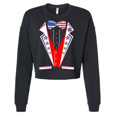 Independence Day USA Tuxedo Tux Cropped Pullover Crew