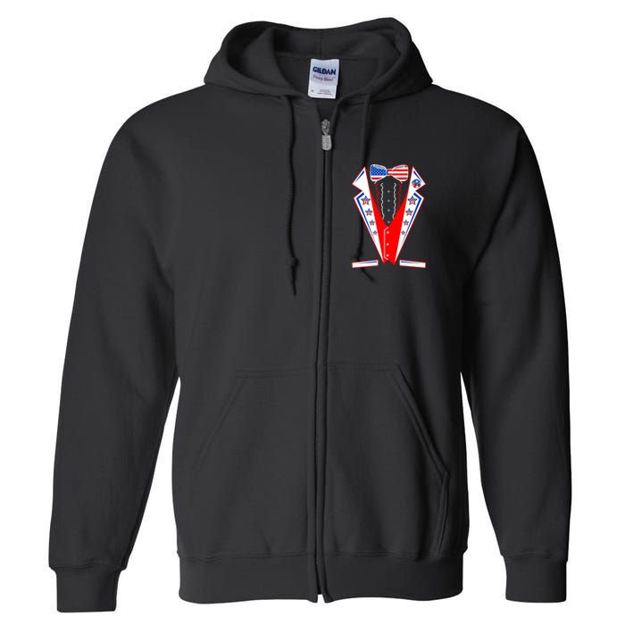 Independence Day USA Tuxedo Tux Full Zip Hoodie