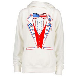 Independence Day USA Tuxedo Tux Womens Funnel Neck Pullover Hood