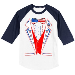 Independence Day USA Tuxedo Tux Baseball Sleeve Shirt