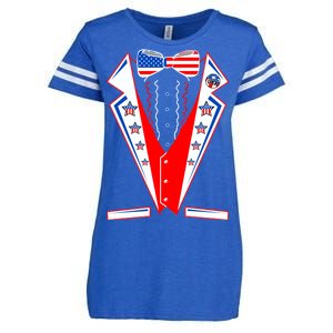 Independence Day USA Tuxedo Tux Enza Ladies Jersey Football T-Shirt