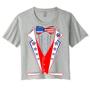 Independence Day USA Tuxedo Tux Women's Crop Top Tee