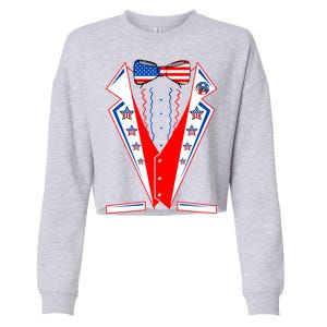 Independence Day USA Tuxedo Tux Cropped Pullover Crew