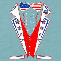Independence Day USA Tuxedo Tux Sueded Cloud Jersey T-Shirt