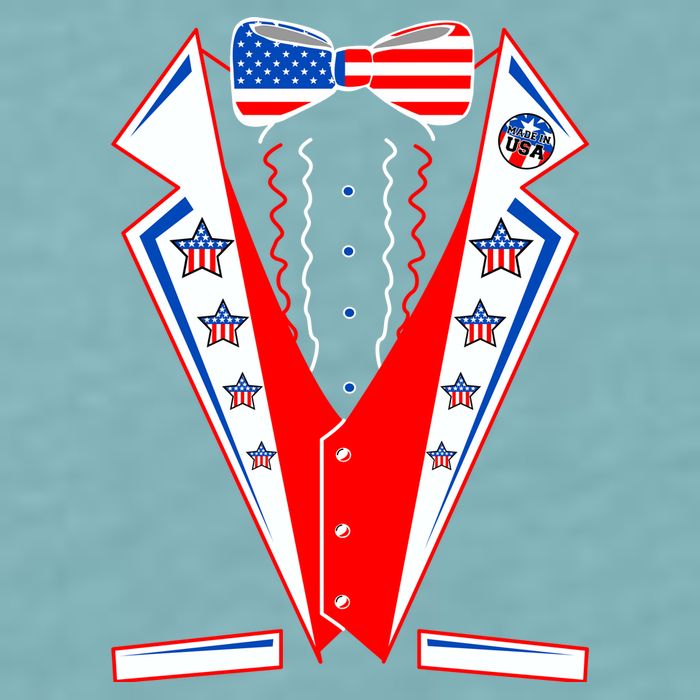 Independence Day USA Tuxedo Tux Sueded Cloud Jersey T-Shirt