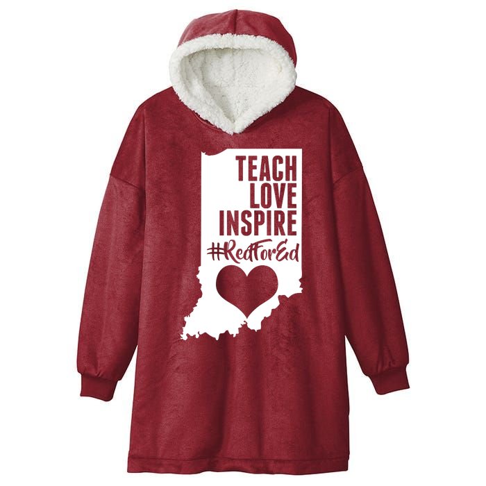 Indiana #Red For Ed  Hooded Wearable Blanket