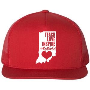 Indiana #Red For Ed  Flat Bill Trucker Hat