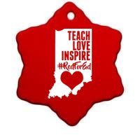 Indiana #Red For Ed  Ceramic Star Ornament