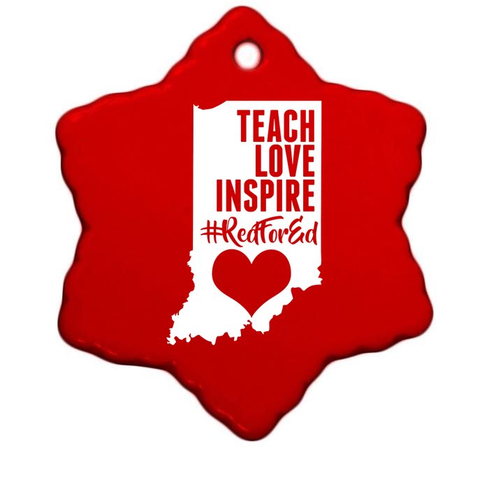 Indiana #Red For Ed  Ceramic Star Ornament