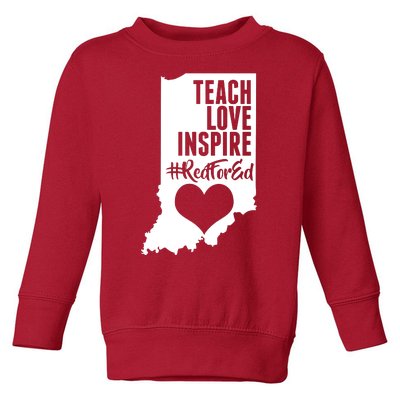 Indiana #Red For Ed  Toddler Sweatshirt