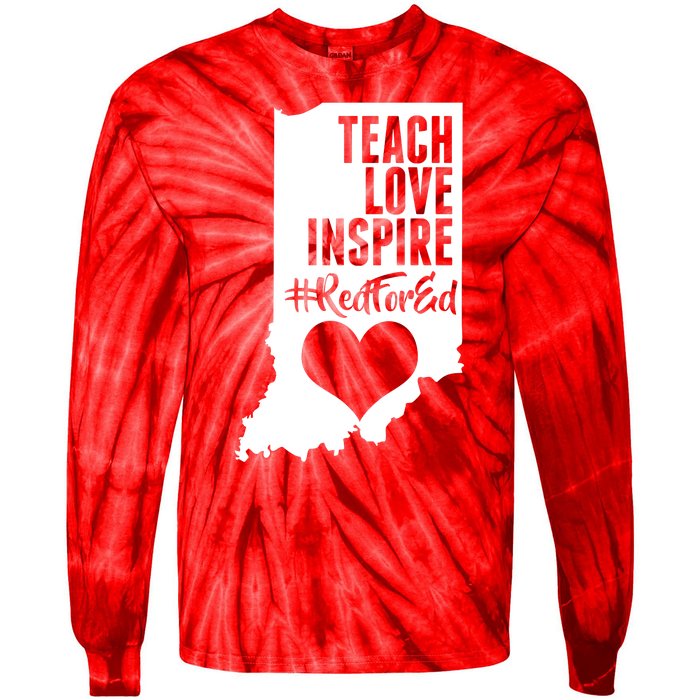 Indiana #Red For Ed  Tie-Dye Long Sleeve Shirt