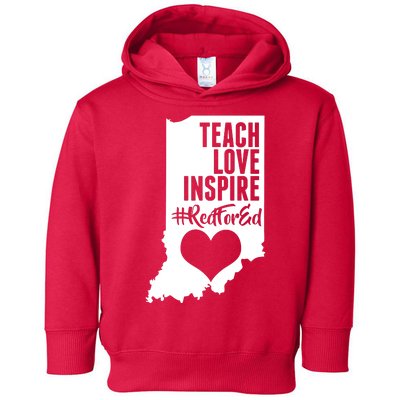 Indiana #Red For Ed  Toddler Hoodie