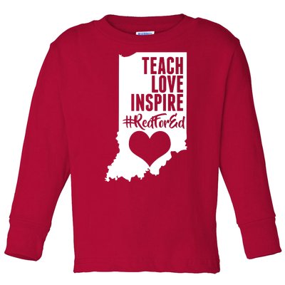 Indiana #Red For Ed  Toddler Long Sleeve Shirt