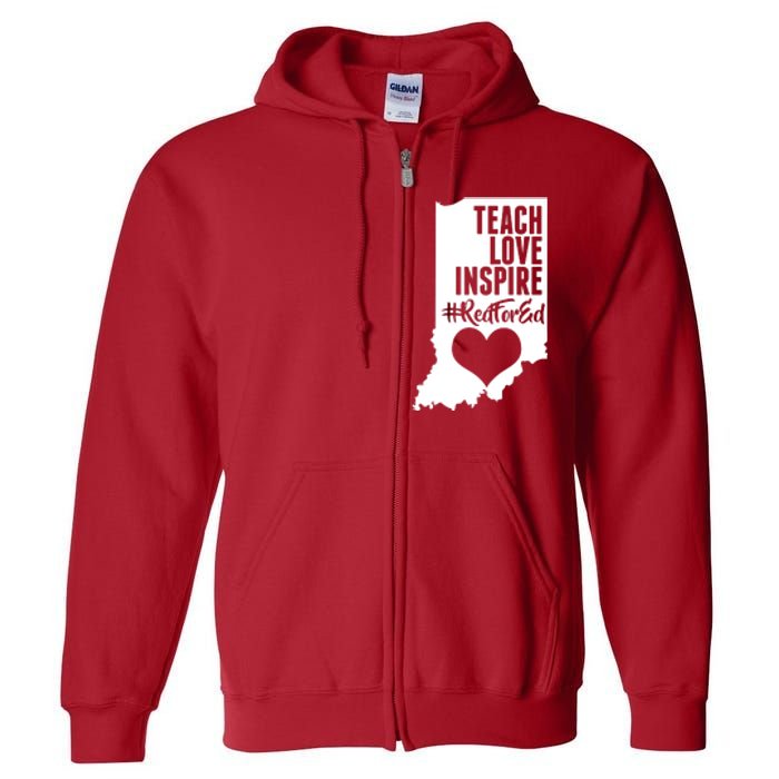 Indiana #Red For Ed  Full Zip Hoodie