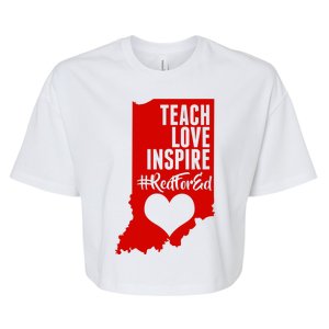 Indiana #Red For Ed  Bella+Canvas Jersey Crop Tee