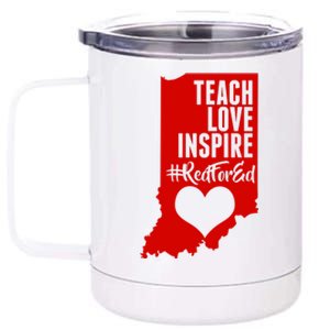 Indiana #Red For Ed  12 oz Stainless Steel Tumbler Cup