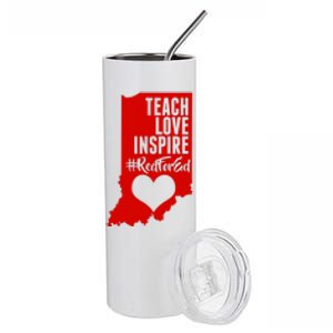 Indiana #Red For Ed  Stainless Steel Tumbler