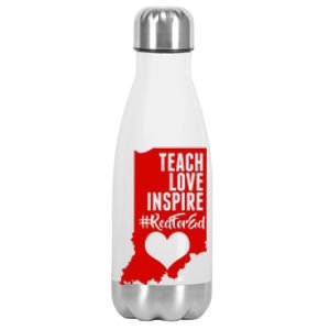 Indiana #Red For Ed  Stainless Steel Insulated Water Bottle