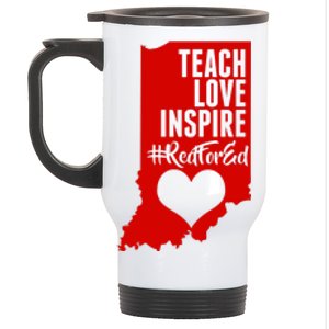 Indiana #Red For Ed  Stainless Steel Travel Mug