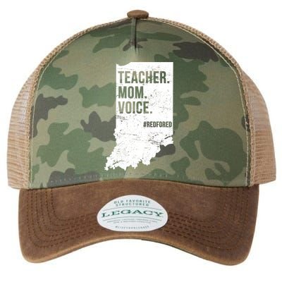 Indiana Teachers Red For Ed Mom Voice Legacy Tie Dye Trucker Hat