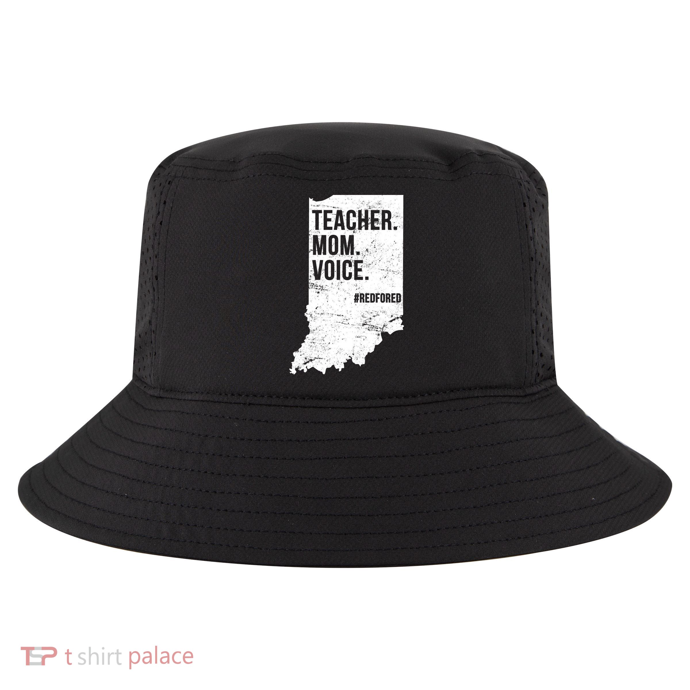 Indiana Teachers Red For Ed Mom Voice Cool Comfort Performance Bucket Hat
