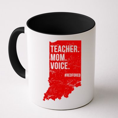 Indiana Teachers Red For Ed Mom Voice Mug