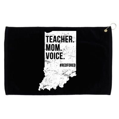 Indiana Teachers Red For Ed Mom Voice Grommeted Golf Towel