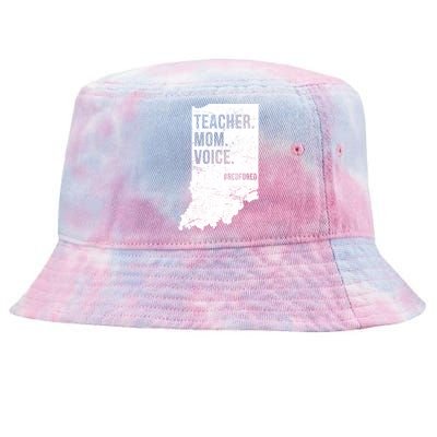 Indiana Teachers Red For Ed Mom Voice Tie-Dyed Bucket Hat