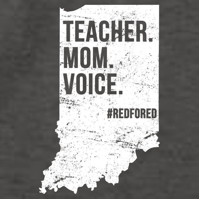 Indiana Teachers Red For Ed Mom Voice Vector Backpack