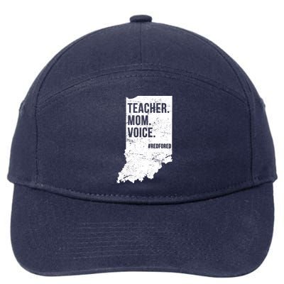 Indiana Teachers Red For Ed Mom Voice 7-Panel Snapback Hat