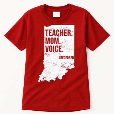 Indiana Teachers Red For Ed Mom Voice Tall T-Shirt