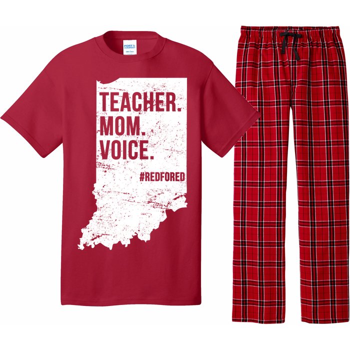 Indiana Teachers Red For Ed Mom Voice Pajama Set