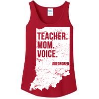 Indiana Teachers Red For Ed Mom Voice Ladies Essential Tank