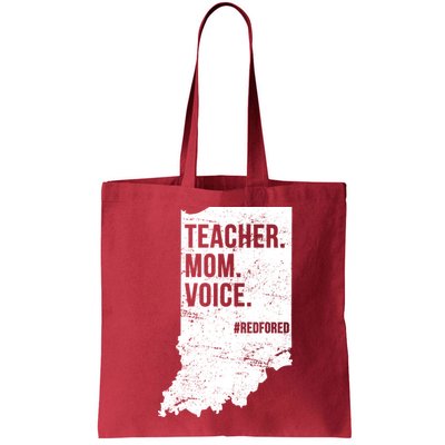 Indiana Teachers Red For Ed Mom Voice Bag