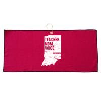 Indiana Teachers Red For Ed Mom Voice Large Microfiber Waffle Golf Towel