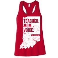 Indiana Teachers Red For Ed Mom Voice Women's Racerback Tank